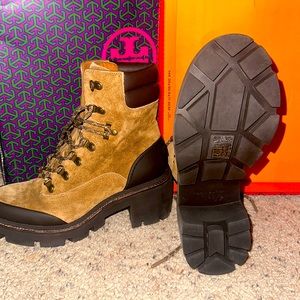 Tory Burch Boots!  Brown/Tan wide 3-4 inch heel AMAZING QUALITY! Size is 8